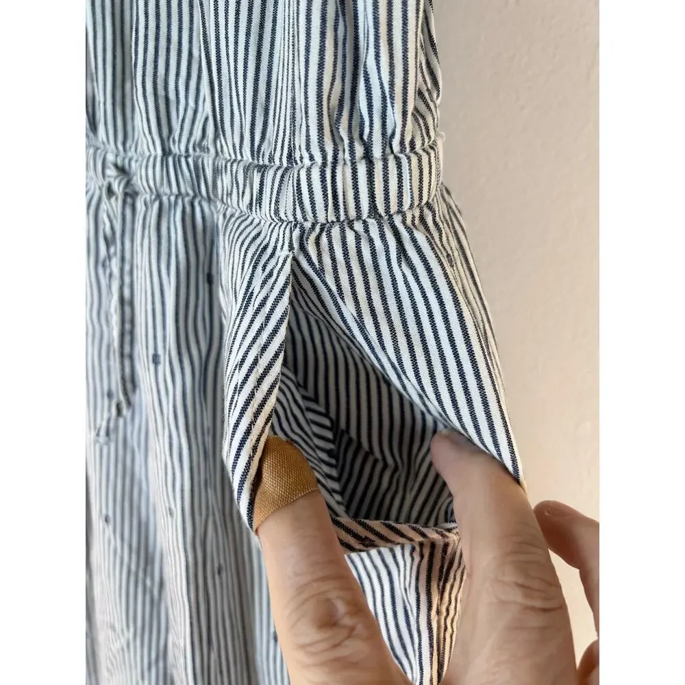 OLD NAVY Girl’s Striped Ruffle Cap Sleeve Jumpsuit / Size: S 6-7